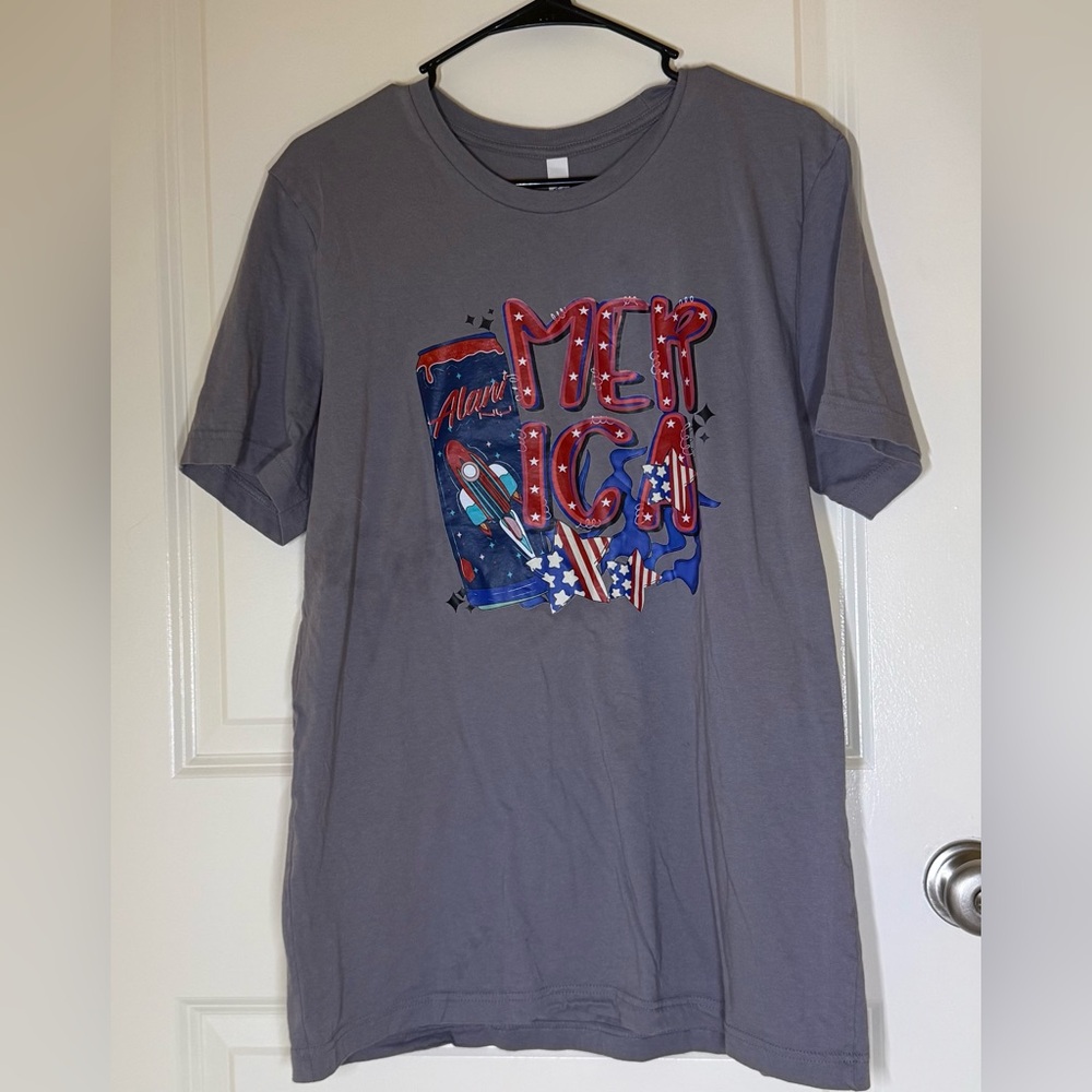 Bella Canvas Gray Patriotic Graphic Tee